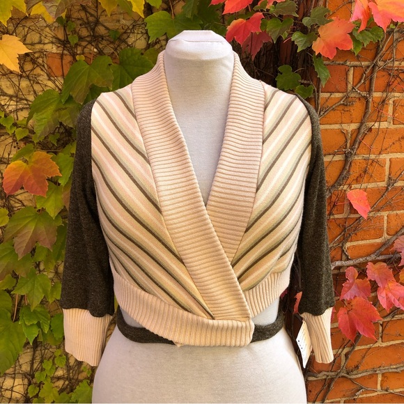 EMBODY Sweaters - Cotton Mini Ballet Wrap Sweater Upcycled Embody Top